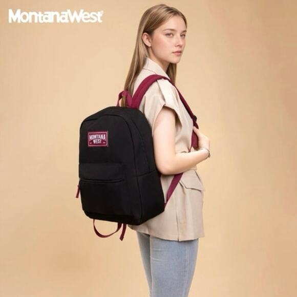 NEW Montana West 2 Pack Backpack Set Black Gray Lightweight Travel School Unisex main image 7